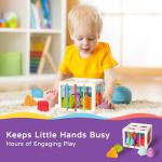 LiKee Shape Sorter Toys for 1+ Years Old, 10pcs Montessori Baby Blocks, Sensory Toddler Learning Toy for Fine Motor Skills, Infant Developmental Toys Gift for Boys Girls Ages 18+ Months