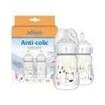 Dr. Brown's Anti-Colic Options+ Wide-Neck Baby Bottle Designer Edition Bottles, Woodland Decos, 5 oz/150 mL, Level 1 Nipple, 0m+, 2-Pack
