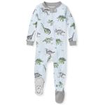 Burt's Bees Baby Baby Boys Pajamas, Zipfront Nonslip Footed Pjs, Organic Cotton Baby and Toddler Sleepers, Happy Herbivores, 18 Months US