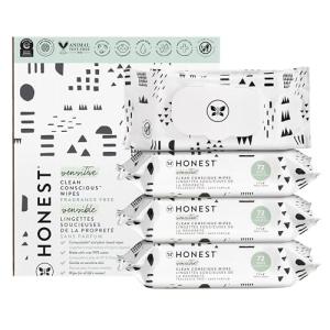 The Honest Company Hypoallergenic Multi-Use Baby Wipes for Sensitive Skin Baby Pattern Play 288 Count