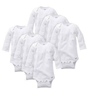 Gerber Unisex Baby 6 Pack Long-sleeve Onesies Bodysuit And Toddler T-Shirt Set, 6-pack White, 6-9 Months US
