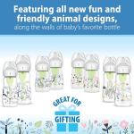 Dr. Brown's Anti-Colic Options+ Wide-Neck Baby Bottle Designer Edition Bottles, Woodland Decos, 5 oz/150 mL, Level 1 Nipple, 0m+, 2-Pack