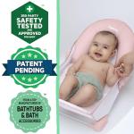 Ingenuity Foldaway 2-Position Bather, 2-Position Adjustable Support Baby Bath seat for Sink or Bathtub, Ages 0-6 Months, up to 20 pounds, Pink