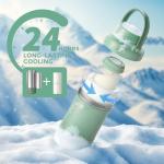 Momcozy 22oz Portable Breast Milk Cooler for Outdoor, Life Saver with 360° Total Cooling for 24 Hours, Larger Capacity Travel Breastmilk Chiller with 2pcs Baby Bottles for Breastmilk Storage, Green