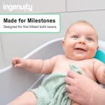 Ingenuity Foldaway 2-Position Bather, 2-Position Adjustable Support Baby Bath seat for Sink or Bathtub, Ages 0-6 Months, up to 20 pounds, Pink