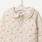 Amazon Essentials x Sofia Grainge Baby Girls' Midweight Field Jacket with Ruffle, Ivory Cherries, 18 Months