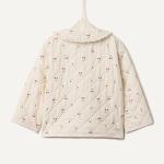 Amazon Essentials x Sofia Grainge Baby Girls' Midweight Field Jacket with Ruffle, Ivory Cherries, 18 Months