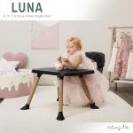 Dream On Me Luna 4-in-1 Convertible High Chair – Transforms into a Booster & Toddler Seat, Then into a Toddler Chair & Table, 5-Point Safety Harness, Adjustable Tray, Anti-Skid Padded Feet – Black