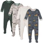 Gerber Baby Boys 4-Pack Footed Pajamas, Bears & Trucks Grey, 12 Months