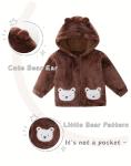 Cute Bear Ear Infant Coat Unisex Warm Hooded Outerwear For Girls Boys Winter Baby Jacket 12-18 Months
