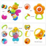 MOONTOY 12pcs Baby Rattles for Babies 0-6 Months Teething Toys 3-6 Months, Newborn Infant Teethers Baby Toys 6-12 Months, Montessori Baby Easter Basket Stuffers Gifts 1 2 3 4 5 6 7 9 10 Month Boy Girl