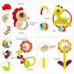 MOONTOY 12pcs Baby Rattles for Babies 0-6 Months Teething Toys 3-6 Months, Newborn Infant Teethers Baby Toys 6-12 Months, Montessori Baby Easter Basket Stuffers Gifts 1 2 3 4 5 6 7 9 10 Month Boy Girl