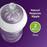 Philips Avent Natural Baby Bottles with Natural Response Nipples (Slow Flow, Flow 2), 4oz, 2-Pack, SCY900/02