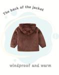 Cute Bear Ear Infant Coat Unisex Warm Hooded Outerwear For Girls Boys Winter Baby Jacket 12-18 Months
