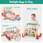 CUTE STONE Baby Gym Play Mat & Learning Walker, Activity Mat with Play Piano, Musical Activity Center with Lights, Baby Push Walkers & Tummy Time Mat for Infant Newborn Toddlers