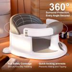 ONTHEWEI Baby Bath Seats for Babies Sitting Up, Non-Slip Baby Bathtub with 3 Suction Cups, Safe & Comfortable Toddler Bath Seat Ideal for Baby Bath/Shower Support, Stable Design, Grey (6-24 Months)