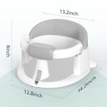 ONTHEWEI Baby Bath Seats for Babies Sitting Up, Non-Slip Baby Bathtub with 3 Suction Cups, Safe & Comfortable Toddler Bath Seat Ideal for Baby Bath/Shower Support, Stable Design, Grey (6-24 Months)