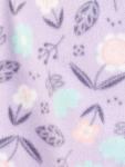 Simple Joys by Carter's Baby Girl's 2-Pack Fleece Footed Sleep and Play Sleepwear, purple/flowers/grey dot, 0-3 Months