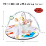 Montessori Baby Play Gym & Activity Mat for Brain Development (0-12Mo) | 5-Sensory Zones + 5 Toys |Portability Tummy Time Activity Mat Stage-Based for Newborn Brain Development Essential & Gift-Ready