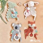 Itzy Ritzy - Bitzy Crinkle Sensory Toy Bunny with Crinkle Sound for Babies & Toddlers - Features Soft Braided Teething Ring & Textured Ribbons, Designed for Ages 0 Months and Up, Bunny