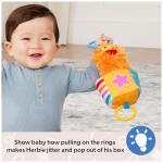 Ms. Rachel Official Herbie Sensory Take-Along Toy, Baby Swing & Baby Stroller Teething Toys w/Rattle & Clip, Toddler Toys for Girls & Boys Ages 3 Months to 1+