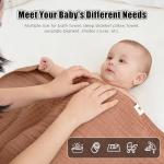 Sunny zzzZZ Muslin Hooded Baby Bath Towels - 3 Pack 100% Cotton Soft Low-Saturation Pastel Towels Including Classic White for Newborns, Infants, Toddlers - 32x32 Inch - Light Bean Paste and White