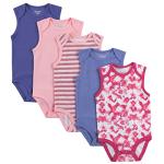 Hanes Baby Girls Bodysuits, Ultimate Flexy Infant Sleeveless 5-pack, Purple/Pink, 6-12M US