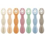 PandaEar 7 Pack Silicone Baby Feeding Spoon | Baby Led Weaning Supplies | Toddler Infant Feeding Spoon First Stage