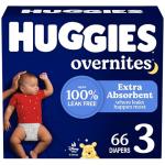 Huggies Overnites Size 3 Overnight Diapers (16-28 lbs), 66 Ct, Packaging May Vary