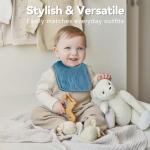 Wrrernsin Muslin Baby Bibs for Unisex Boys Girls, Cotton Drool Bib, Adjustable Newborn Bib for Drooling and Teething