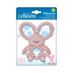 Dr. Brown's Flexees Teether, Pink Bunny, Soft 100% Silicone Baby Teether, BPA Free, 3m+, 1 Pack