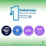 Dr. Brown's Natural Flow Anti-Colic Options+ Wide-Neck Glass Baby Bottles 5 oz/150 mL, with Level 1 Slow Flow Nipple, 3 Pack, 0m+