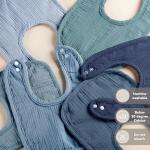 Wrrernsin Muslin Baby Bibs for Unisex Boys Girls, Cotton Drool Bib, Adjustable Newborn Bib for Drooling and Teething