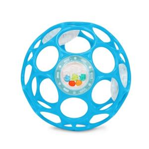 Bright Starts Oball Easy-Grasp Rattle BPA-Free Infant Toy in Blue, Age Newborn and up, 4 Inches
