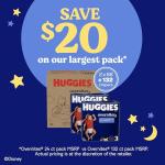 Huggies Overnites Size 3 Overnight Diapers (16-28 lbs), 66 Ct, Packaging May Vary