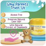 Ricitos de Oro Chamomile Hair Gel -Preserves Natural Color, Non-Greasy, Alcohol Free, Hypoallergenic, Tear-Free, Gentle Daily Use - Baby, Kids Hair Gel, Toddler - 4.05 Oz, 3-Pack