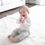 Dr. Brown's Flexees Teether, Pink Bunny, Soft 100% Silicone Baby Teether, BPA Free, 3m+, 1 Pack