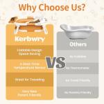 Kerbwry Collapsible Baby Bathtub for Newborn to Toddler (0-18 Months) - Foldable Baby Bath Tub with Soft Towel, Newborn& Infant Bathtub for Travel and Outdoor, Brown