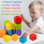 Cosaway Stacking Blocks Toy for Baby 1-3 Years Preschool Educational Montessori Toys for Baby Gifts 1 2 3 Years Old