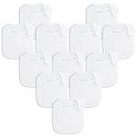 Benoxine Baby Bibs Soft and Absorbent Organic Cotton Bandana Bibs Set for Boys Girls Newborn Unisex Plain Color 3-36 Months,White, 12 Pcs