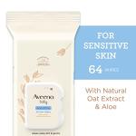 Aveeno Baby Sensitive All Over Wipes with Aloe & Natural Oat Extract for Face, Bottom, Hands & Body, pH-Balanced, Hypoallergenic, Fragrance-, Phenoxyethanol- & Alcohol-Free, 64 ct per pack