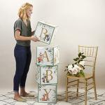 Kate Aspen Woodland Baby Boxes With Letters For Baby Shower Decorations, Gender Reveal Decoration, Photo Prop & Forest Animal Nursery Decor (Set of 4 Stackable Blocks Spells B-A-B-Y)