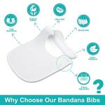 Benoxine Baby Bibs Soft and Absorbent Organic Cotton Bandana Bibs Set for Boys Girls Newborn Unisex Plain Color 3-36 Months,White, 12 Pcs