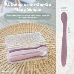 WeeSprout Silicone Baby Spoons - First Stage Infant Feeding Utensils With Soft-Tip, Bendable Kitchenware for Parent & Self-Feeding, Ultra-Durable, Dishwasher Safe, Travel Case, Set of 3