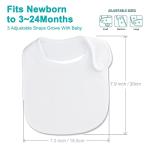 Benoxine Baby Bibs Soft and Absorbent Organic Cotton Bandana Bibs Set for Boys Girls Newborn Unisex Plain Color 3-36 Months,White, 12 Pcs