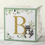 Kate Aspen Woodland Baby Boxes With Letters For Baby Shower Decorations, Gender Reveal Decoration, Photo Prop & Forest Animal Nursery Decor (Set of 4 Stackable Blocks Spells B-A-B-Y)