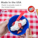 Re-Play Toddler Forks and Spoons Set - 6x6 Utensils Set for Kids - Dishwasher and Microwave Safe - Made in USA - Set of 12-5.8" x 1.2" x 0.2" - Crayon Box