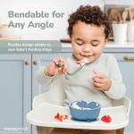 WeeSprout Silicone Baby Spoons - First Stage Infant Feeding Utensils With Soft-Tip, Bendable Kitchenware for Parent & Self-Feeding, Ultra-Durable, Dishwasher Safe, Travel Case, Set of 3