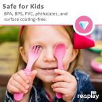 Re-Play Toddler Forks and Spoons Set - 6x6 Utensils Set for Kids - Dishwasher and Microwave Safe - Made in USA - Set of 12-5.8" x 1.2" x 0.2" - Crayon Box