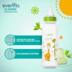 Evenflo Feeding Classic Prints Polypropylene Bottles for Baby, Infant and Newborn - Blue/Green/Teal, 8 Ounce (Pack of 12)